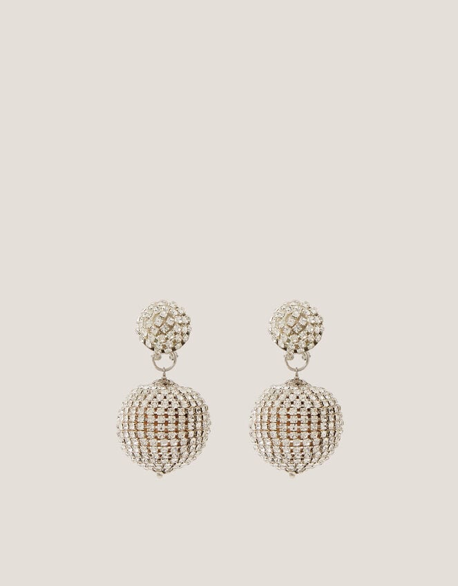 Diamanté Ball Drop Earrings, , large