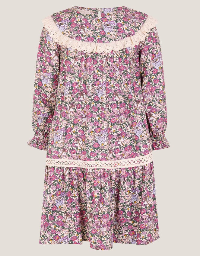 Fairy Floral Long Sleeve Dress, Purple (PURPLE), large