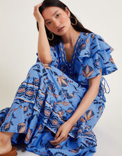 Clara Frill Dress, Blue (BLUE), large