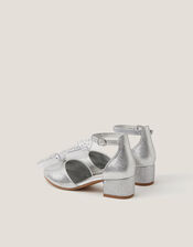 Diamant&eacute; Bow Metallic Two-Part Heels, Silver (SILVER), large