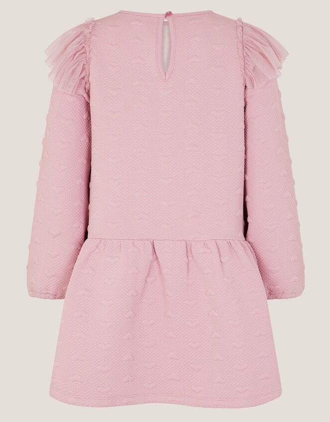 Sequin Heart Quilted Sweatshirt Dress , Pink (PINK), large