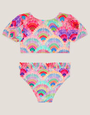 Shell Print Puff Sleeve Swim Set, Multi (MULTI), large