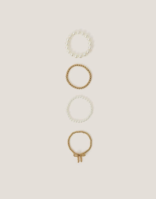 4-Pack Bow Beaded Bracelets, , large
