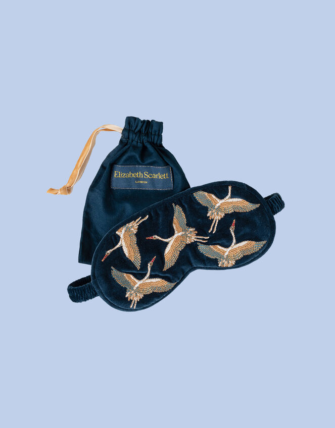 Elizabeth Scarlett Crane Velvet Eye Mask, , large