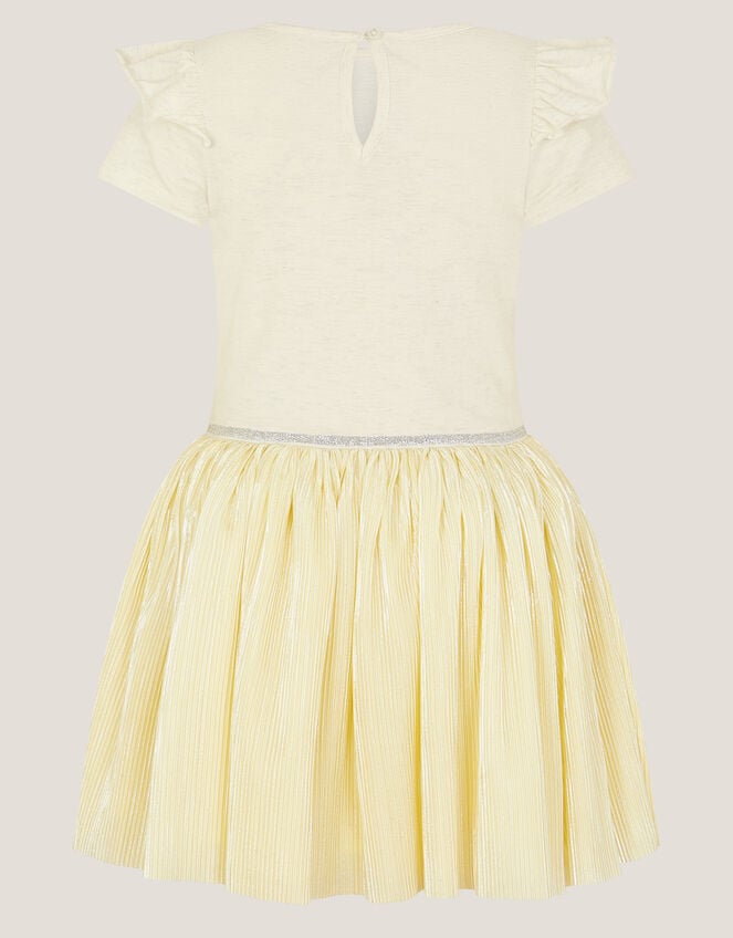 Unicorn Embellished Plisse Disco Dress, Ivory (IVORY), large