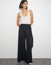 Tanya Tassel Wide Leg Trousers, Black (BLACK), large