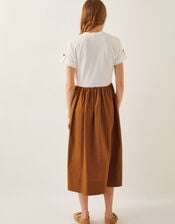 Cali Contrast T-Shirt Midi Dress, Camel (CAMEL), large