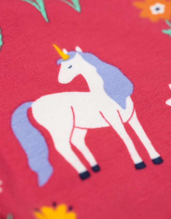 Frugi Libby Printed Leggings, DARK PINK, large