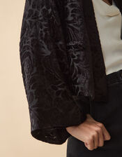 Clemence Gigi Velvet Burnout Kimono Jacket, Black (BLACK), large
