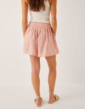 Eliza Embroidered Cotton Shorts, Pink (PINK), large