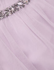 Nessa Sparkle Collar Waterfall Dress, Purple (LILAC), large