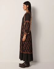 Maison Hotel Lily Mix Print Midi Dress, Black (BLACK), large