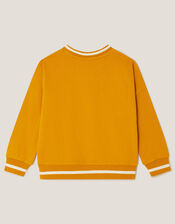 Varsity Stripe Sweatshirt, Yellow (YELLOW), large