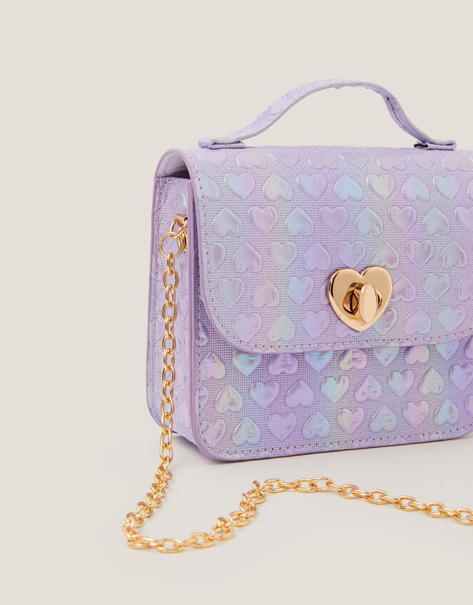 Rainbow Heart Satchel Bag, , large