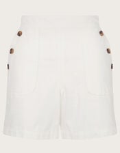 Harper Denim Shorts, White (WHITE), large