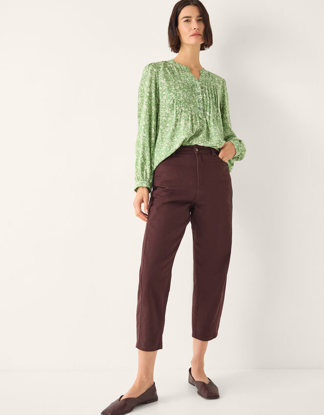 Tortie Floral Pintuck Blouse, Green (GREEN), large