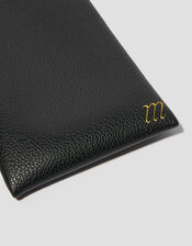 Faux Leather Sunglasses Pouch, Black (BLACK), large