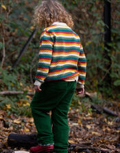 Little Green Radicals Rainbow Stripe Jumper, Multi (MULTI), large