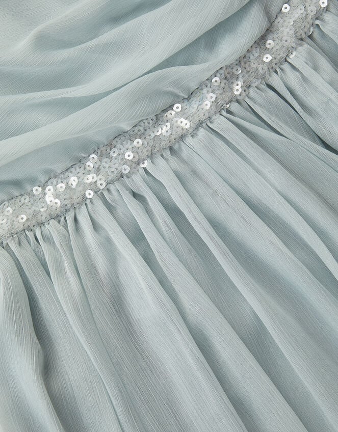 Sequin One Shoulder Prom Dress, Teal (DUCK EGG), large