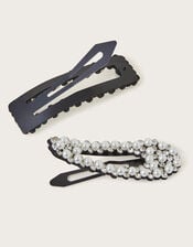 2-Pack Pearl and Diamante Hair Clips, , large