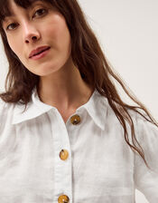 Emelia Linen Shirt, Ivory (IVORY), large
