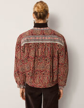 Maison Hotel Olivia Embroidered Paisley Print Jacket, Red (RED), large