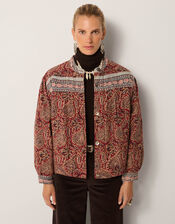 Maison Hotel Olivia Embroidered Paisley Print Jacket, Red (RED), large