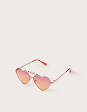 Ombr&eacute; Heart Aviator Sunglasses, , large