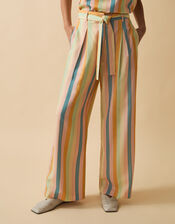 Clemence Elodie Stripe Wide Leg Trousers, Multi (MULTI), large