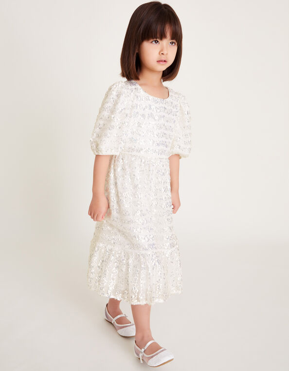 Pippa Sequin Stripe Tunic Dress, Ivory (IVORY), large