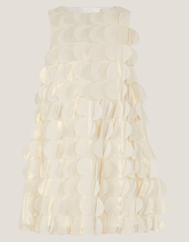 Jazzy Shimmer Scallop Frill Dress, Gold (GOLD), large