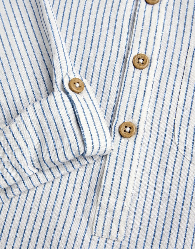 Stripe Cotton Shirt, Ivory (IVORY), large