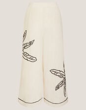 Hope Leaf Embroidered Culottes, Natural (NATURAL), large