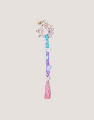 Unicorn Flower Plait Fake Hair Band, , large