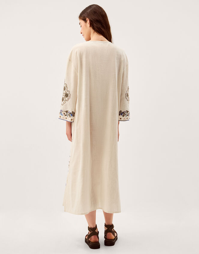 Julie Embroidered Midi Kaftan, Ivory (IVORY), large