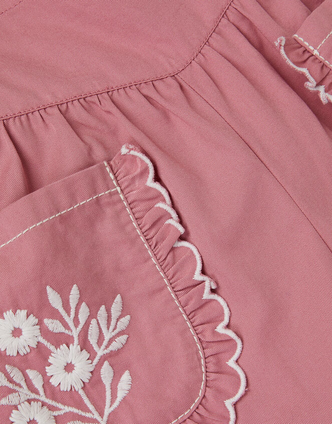 Floral Embroidered Scallop Trousers, Pink (PINK), large