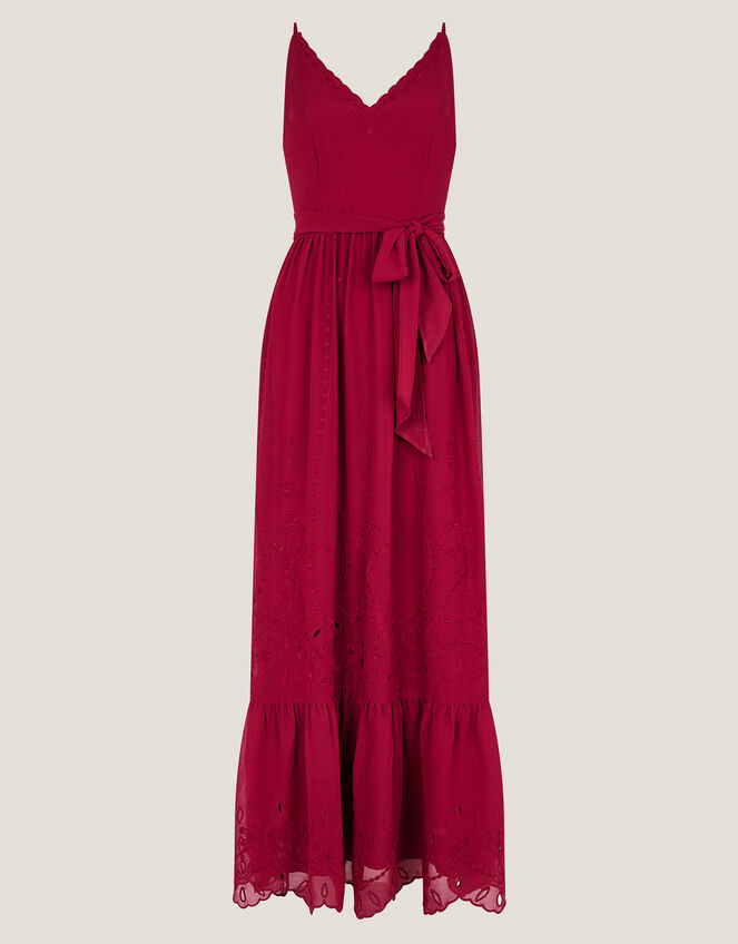 Clare Cutwork Maxi Dress & Scarf, Orange (RUST), large