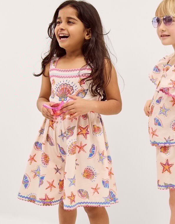 Shell Print Playsuit, Orange (ORANGE), large