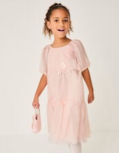 Leila Floral Embellished Party Dress, Pink (PALE PINK), large