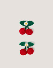 2-Pack Crochet Cherry Hair Clips, , large