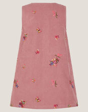Embroidered Corduroy Pinafore Dress, Pink (PINK), large