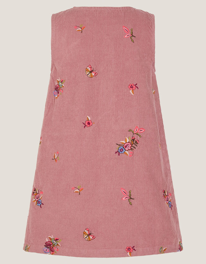 Embroidered Corduroy Pinafore Dress, Pink (PINK), large