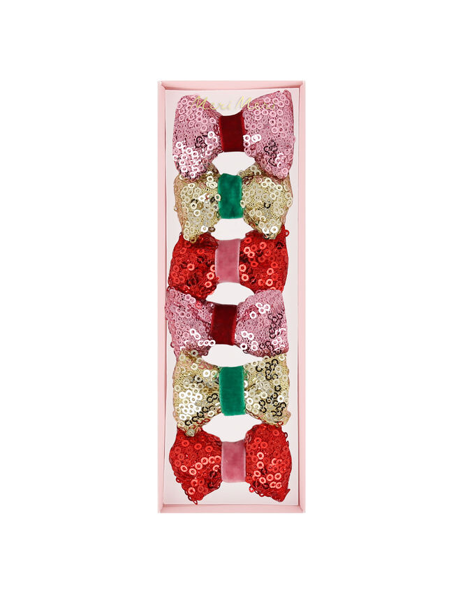 Meri Meri 6-Pack Sequin Bow Hair Clips, , large