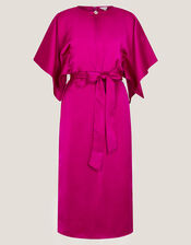 Kara Kimono Sleeve Satin Midi Dress, Purple (PURPLE), large
