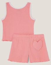 Floral Jersey Short Pyjamas Set, Orange (CORAL), large