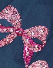 Sequin Bow Leggings, Blue (NAVY), large