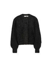 Fabienne Chapot Metallic Fluffy Cardigan, Black (BLACK), large