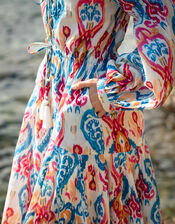 La Galeria Elefante Elizabeth Tie-Front Printed Maxi Dress, Multi (MULTI), large