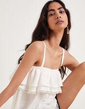 Aesha Frill Cami Top, White (WHITE), large