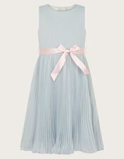 Sally Scuba Pleated Dress, Grey (GREY), large